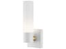 Livex Lighting Aero 1-Light Textured White With Antique Brass Accent Glass Wall Sconce