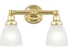 Livex Lighting Classic 2-Light Polished Brass Glass Vanity Light