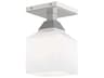 Livex Lighting Aragon 1-Light Polished Chrome White Glass Semi Flush Mount