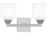 Livex Lighting Aragon 2-Light Polished Chrome White Glass Vanity Light