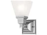 Livex Lighting Mission 1-Light Polished Chrome Glass Wall Sconce