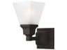 Livex Lighting Mission 1-Light Bronze Glass Wall Sconce