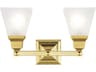 Livex Lighting Mission 2-Light Polished Brass Glass Vanity Light
