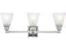 Livex Lighting Mission 3-Light Polished Chrome Glass Vanity Light