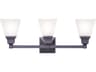 Livex Lighting Mission 3-Light Bronze Glass Vanity Light
