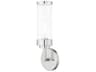Livex Lighting Hillcrest 1-Light Polished Chrome Clear Glass Wall Sconce