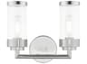 Livex Lighting Hillcrest 2-Light Polished Chrome Clear Glass Vanity Light