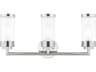Livex Lighting Hillcrest 3-Light Polished Chrome Clear Glass Vanity Light
