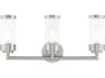 Livex Lighting Hillcrest 3-Light Brushed Nickel Clear Glass Vanity Light