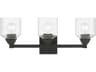 Livex Lighting Aragon 3-Light Black Glass Vanity Light