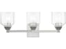 Livex Lighting Aragon 3-Light Polished Chrome Clear Glass Vanity Light
