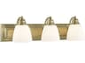 Livex Lighting Springfield 3-Light Antique Brass Glass Vanity Light