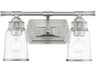 Livex Lighting Lawrenceville 2-Light Brushed Nickel Clear Glass Vanity Light