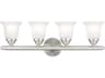 Livex Lighting Neptune 4-Light Brushed Nickel Glass Vanity Light