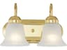 Livex Lighting Riviera 2-Light Polished Brass White Glass Vanity Light