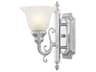 Livex Lighting French Regency 1-Light Polished Chrome Glass Wall Sconce