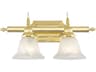 Livex Lighting French Regency 2-Light Polished Brass Glass Vanity Light