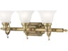 Livex Lighting French Regency 3-Light Antique Brass Glass Vanity Light