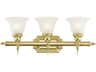 Livex Lighting French Regency 3-Light Polished Brass Glass Vanity Light