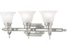 Livex Lighting French Regency 3-Light Brushed Nickel Glass Vanity Light
