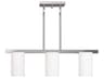 Livex Lighting Astoria 3-Light Brushed Nickel Glass Cylinder Island Pendant