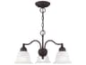 Livex Lighting Essex 3-Light Bronze Glass Bell Chandelier