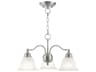 Livex Lighting Essex 3-Light Brushed Nickel Glass Bell Chandelier