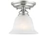 Livex Lighting Essex 1-Light Polished Chrome Glass Bell Semi Flush Mount