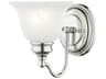 Livex Lighting Essex 1-Light Polished Chrome Glass Wall Sconce