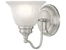 Livex Lighting Essex 1-Light Brushed Nickel Glass Wall Sconce