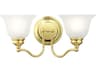 Livex Lighting Essex 2-Light Polished Brass Glass Vanity Light
