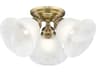 Livex Lighting Essex 3-Light Antique Brass Glass Bell Semi Flush Mount