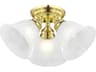 Livex Lighting Essex 3-Light Polished Brass Glass Bell Semi Flush Mount