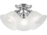 Livex Lighting Essex 3-Light Polished Chrome Glass Bell Semi Flush Mount
