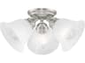 Livex Lighting Essex 3-Light Brushed Nickel Glass Bell Semi Flush Mount