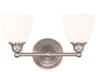 Livex Lighting Somerville 2-Light Brushed Nickel White Glass Vanity Light