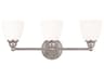 Livex Lighting Somerville 3-Light Polished Chrome White Glass Vanity Light