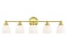 Livex Lighting Somerville 5-Light Polished Brass Glass Vanity Light