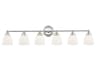 Livex Lighting Somerville 6-Light Polished Chrome White Glass Vanity Light