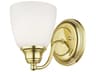 Livex Lighting Somerville 1-Light Polished Brass Glass Wall Sconce