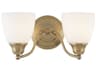 Livex Lighting Somerville 2-Light Antique Brass Glass Vanity Light