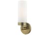 Livex Lighting Aero 1-Light Antique Brass White Glass Wall Sconce
