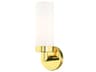 Livex Lighting Aero 1-Light Polished Brass White Glass Wall Sconce