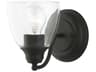 Livex Lighting Montgomery 1-Light Black Glass Wall Sconce