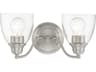 Livex Lighting Montgomery 2-Light Brushed Nickel Glass Vanity Light