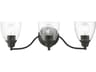 Livex Lighting Montgomery 3-Light Black Glass Vanity Light
