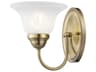 Livex Lighting Edgemont 1-Light Antique Brass Glass Wall Sconce