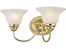 Livex Lighting Edgemont 2-Light Polished Brass Glass Vanity Light