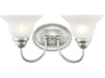Livex Lighting Edgemont 2-Light Brushed Nickel White Glass Vanity Light