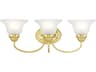 Livex Lighting Edgemont 3-Light Polished Brass White Glass Vanity Light